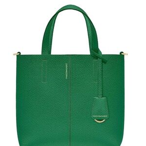 Small Leather Soft Tote Bag in Emerald Green